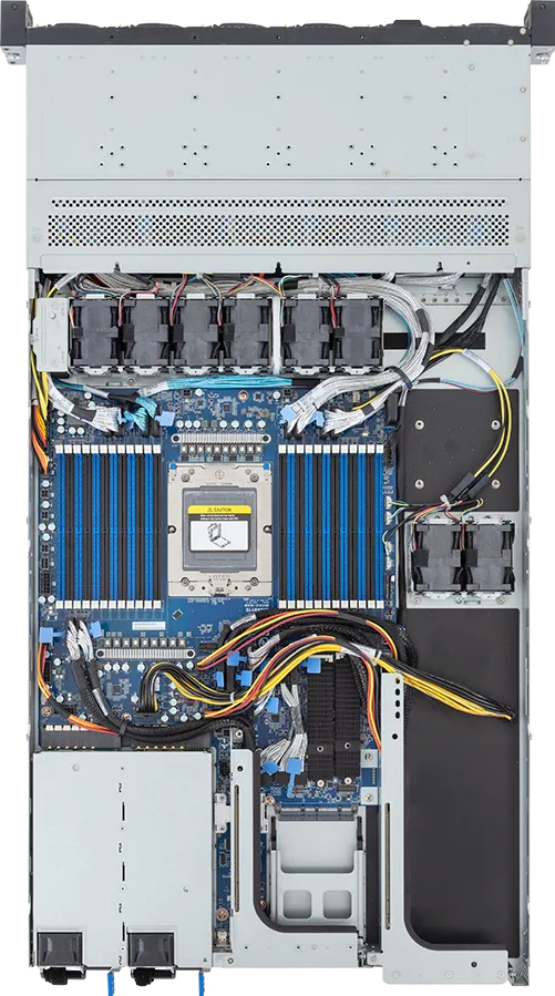 GIGABYTE R163-ZG2-AAJ2 Rev. 3.x AMD SoC Socket SP5 Bastidor (1U) Negro, Acero