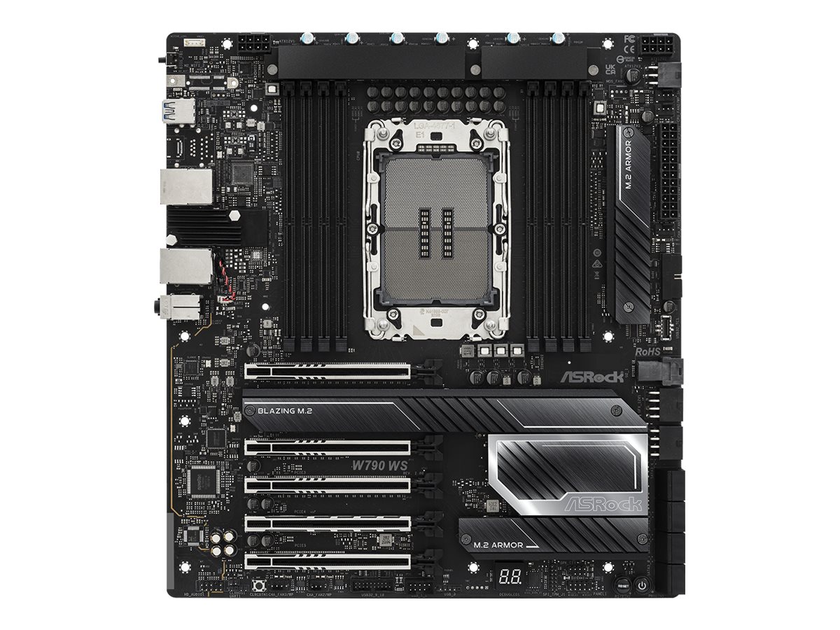 ASRock W790 WS R2.0 - Motherboard - E-ATX - LGA4677 Socket-E - W790 Chipsatz - USB-C 3.2 Gen 2x2, USB 3.2 Gen 1, USB 3.2 Gen 2 - 10 Gigabit LAN, 2.5 Gigabit LAN - HD Audio (8-Kanal)