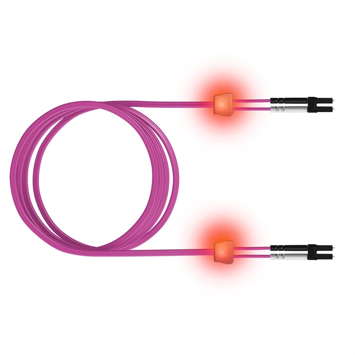 EasyLan saCon DuplexLED Patchkabel OM4 Erikaviolett7.50m - 7,5 m - Duplex