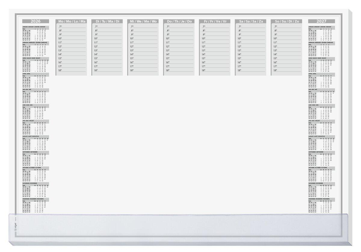 Sigel Schreibtischunterlage Protect 2026/2027 wei� Papier 59.5 x 41.0 cm 40