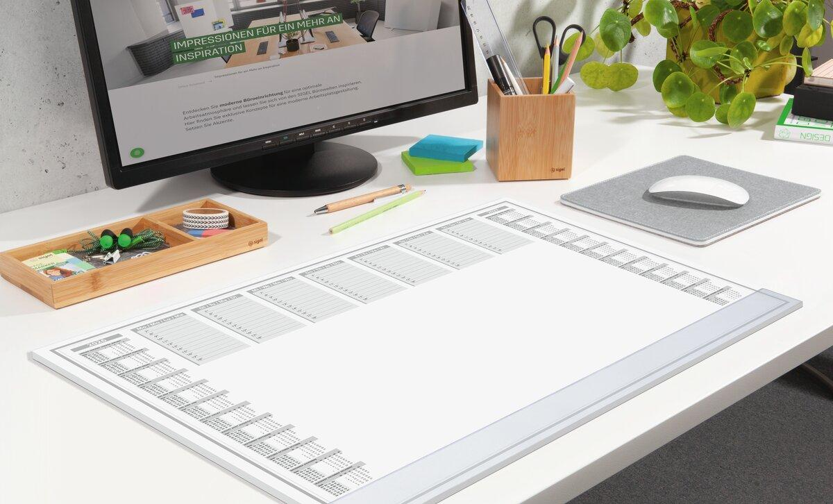 Sigel H6366 protector de escritorio Papel Gris, Blanco