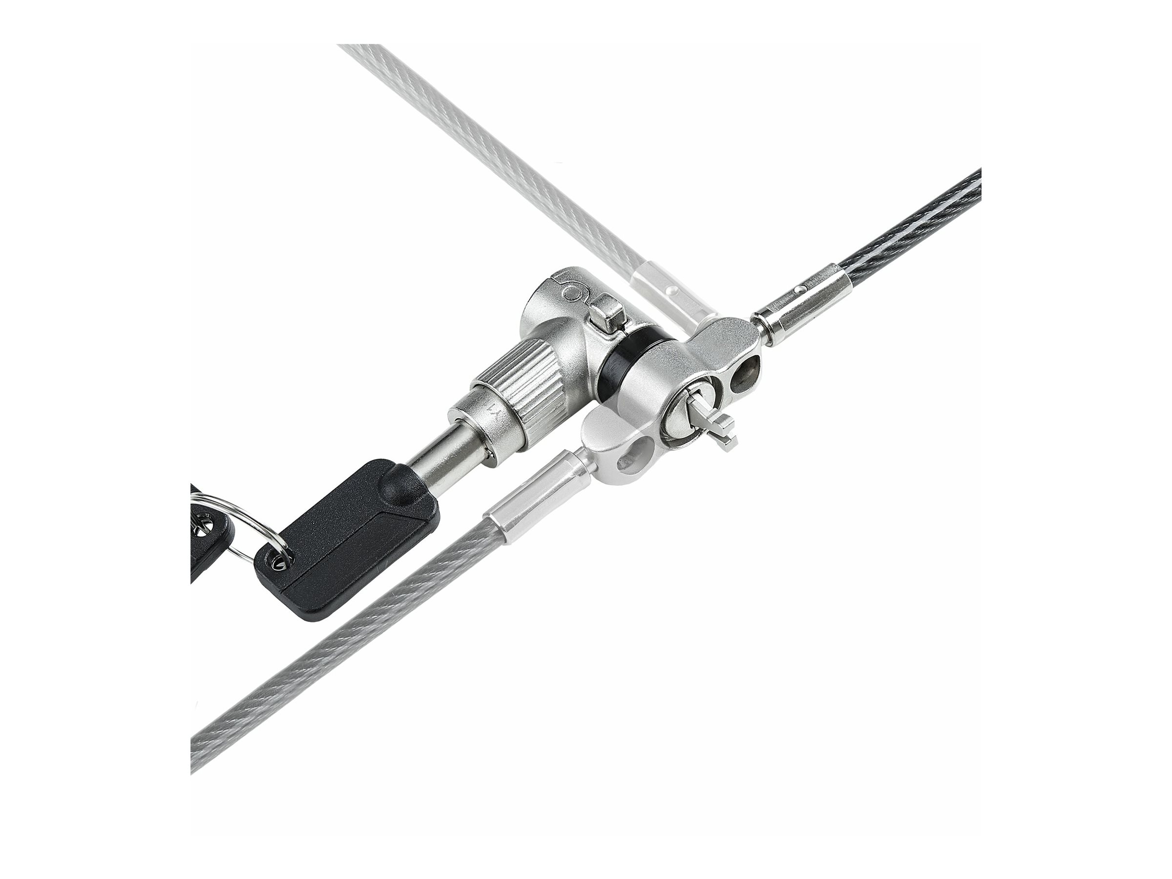 StarTech.com 25-Pack Universal Laptop Lock 6.6ft, Keyed Alike Locking Cable, Security Cable, Compatible w/Noble Wedge/Nano/K-Slot, Anti-Theft Cut-Resistant Cable - TAA - Sicherheitskabelschloss - Silber, Schwarz - 2 m - TAA-konform (Packung mit 25)