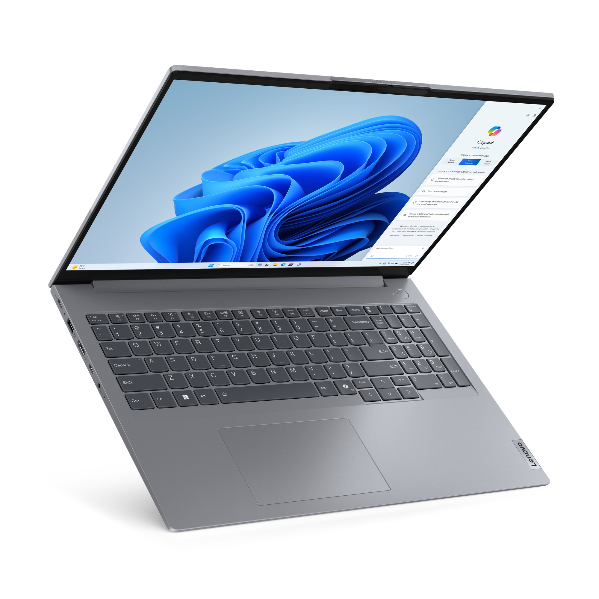 Lenovo ThinkBook 16 G7 IML Intel Core Ultra 7 155H Porttil 40,6 cm (16) WUXGA 16 GB DDR5-SDRAM 512 GB SSD Wi-Fi 6E (802.11ax) Windows 11 Pro Gris