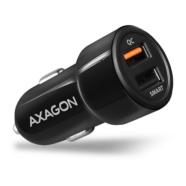 Axagon PWC-QC5 cargador de dispositivo m�vil Smartphone, Tableta Negro Encendedor de cigarrillos Carga r�pida Auto