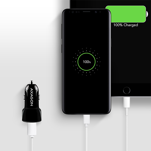 Axagon PWC-QC5 cargador de dispositivo m�vil Smartphone, Tableta Negro Encendedor de cigarrillos Carga r�pida Auto