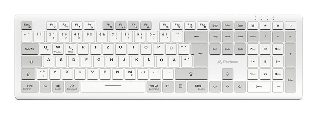 Sharkoon OfficePal K30W wh clavier maison/bureau USB QWERTZ Allemand Blanc