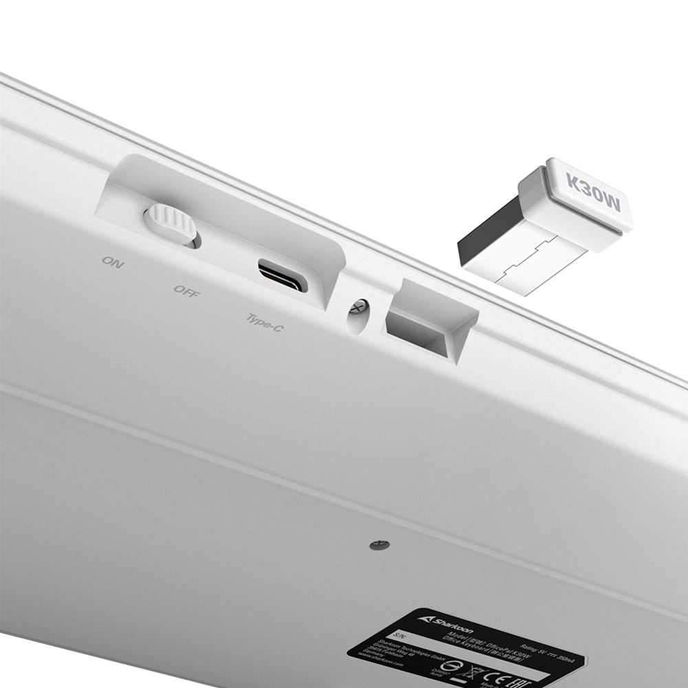 Sharkoon OfficePal K30W wh clavier maison/bureau USB QWERTZ Allemand Blanc