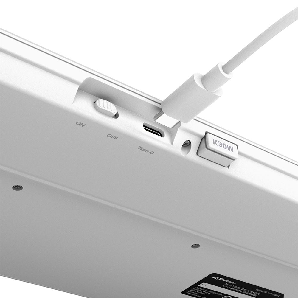 Sharkoon OfficePal K30W wh clavier maison/bureau USB QWERTZ Allemand Blanc