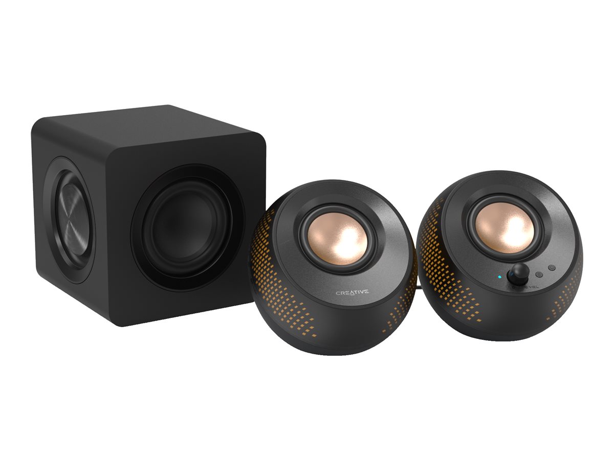 Creative Labs Creative Pebble X Plus - Lautsprechersystem - fr PC - 2.1-Kanal - kabellos - Bluetooth - 15 Watt (Gesamt)