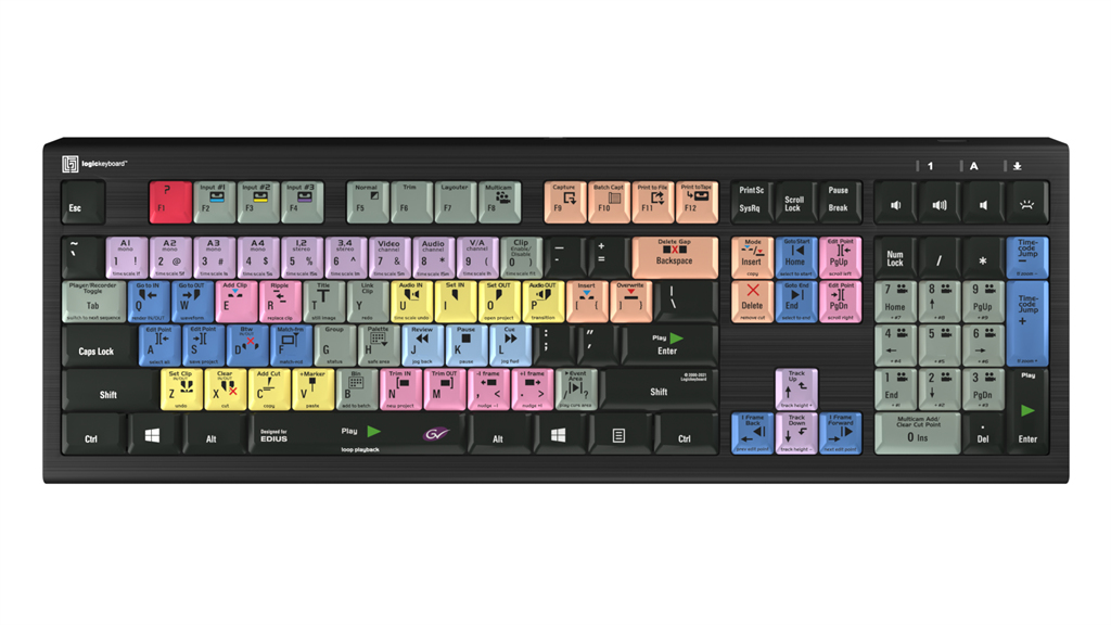 Logickeyboard LKB-EDIUS-A2PC-DE clavier USB QWERTZ Allemand Noir