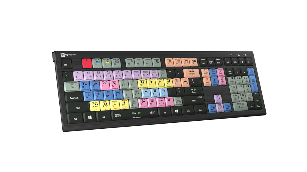 Logickeyboard LKB-EDIUS-A2PC-DE clavier USB QWERTZ Allemand Noir