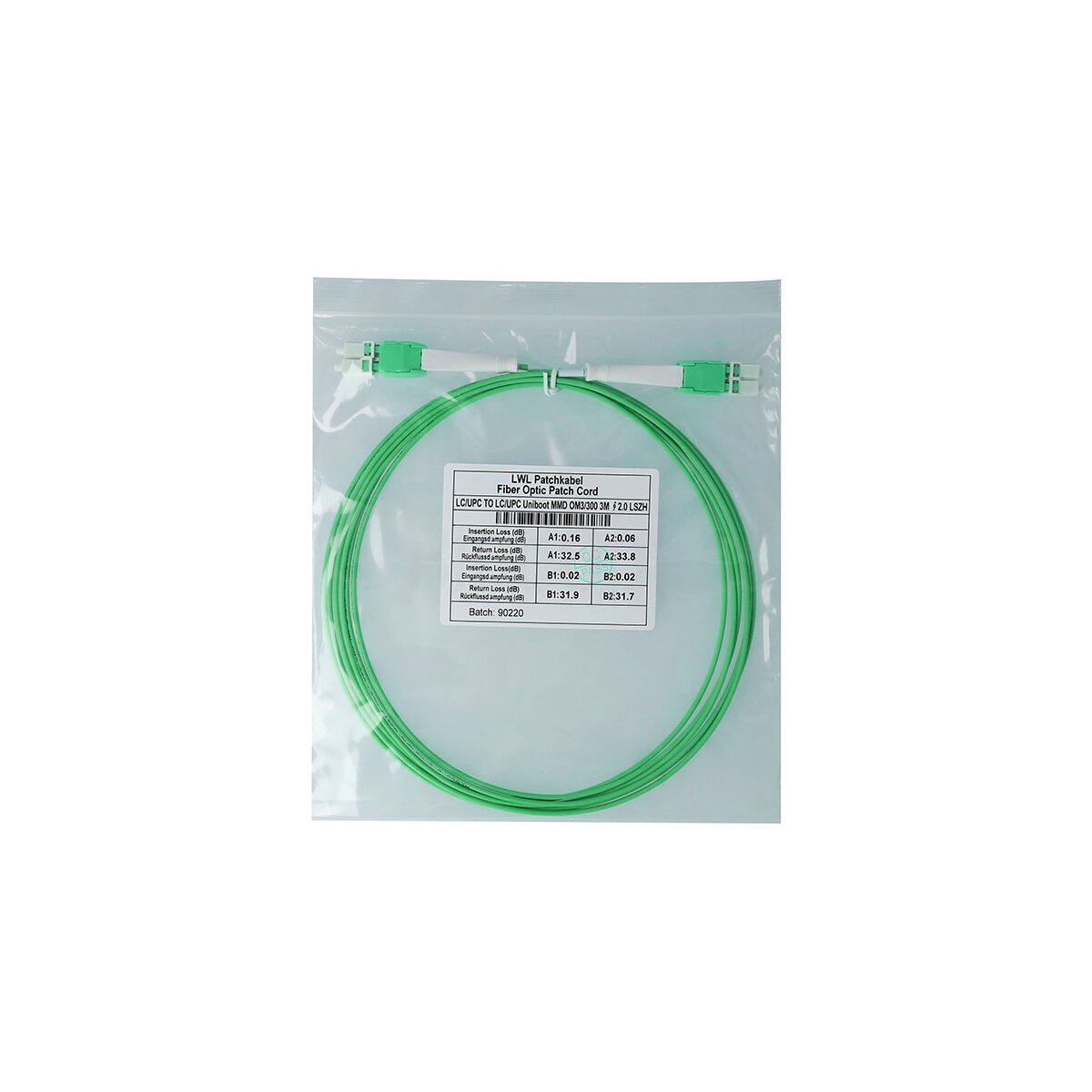 BlueOptics SFP8181GU1MK fibre optic cable 1 m LC OM5 Green