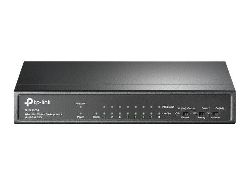 TP-LINK TL-SF1009P - Switch - unmanaged - 8 x 10/100 (PoE+)