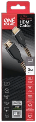 One for All 3.0m Ultra High Speed HDMI 2.1 Kabel zertifiziert