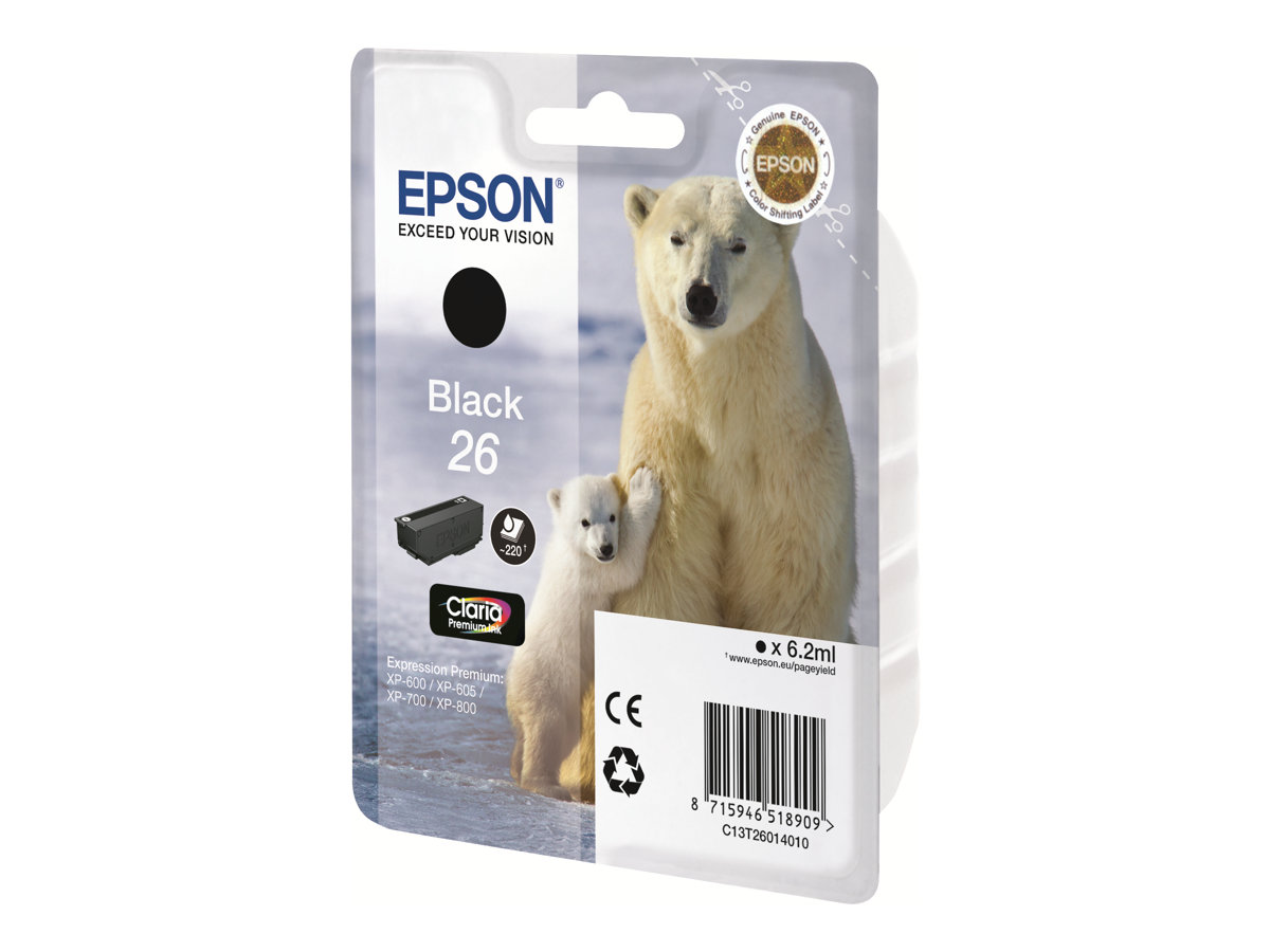 Epson Polar bear Singlepack Black 26 Claria Premium Ink