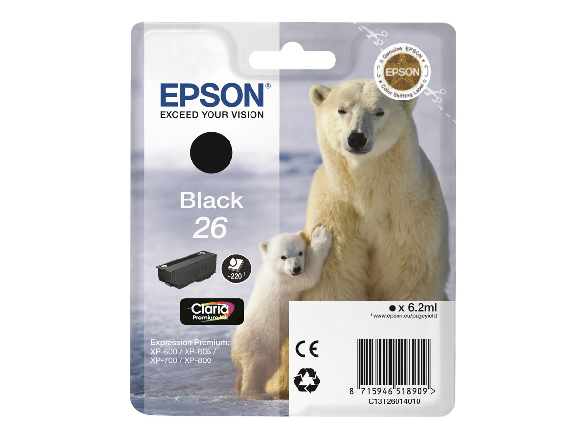 Epson Polar bear Singlepack Black 26 Claria Premium Ink
