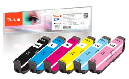 Peach PI200-293 cartuccia dinchiostro 6 pz Compatibile Nero, Ciano, Ciano chiaro, Magenta chiaro, Magenta, Giallo