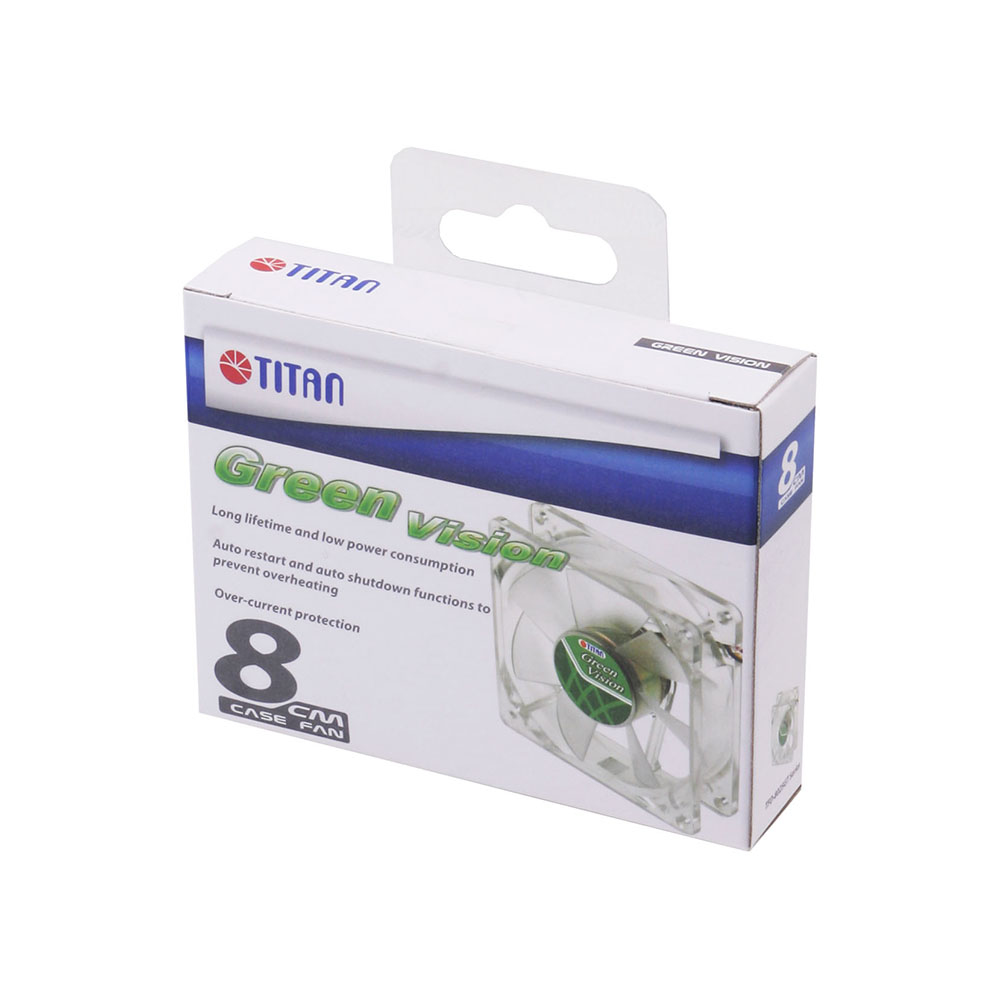 Titan TFD-9225GT12Z/V2(RB) sistema di raffreddamento per computer Case per computer Ventilatore 9,2 cm Trasparente