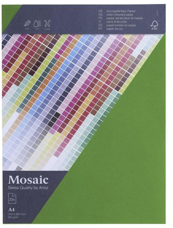 Artoz Papier Briefpapier Mosaic apfelgrn DIN A4 90 g/qm 25 Blatt - 90 g/m - A4