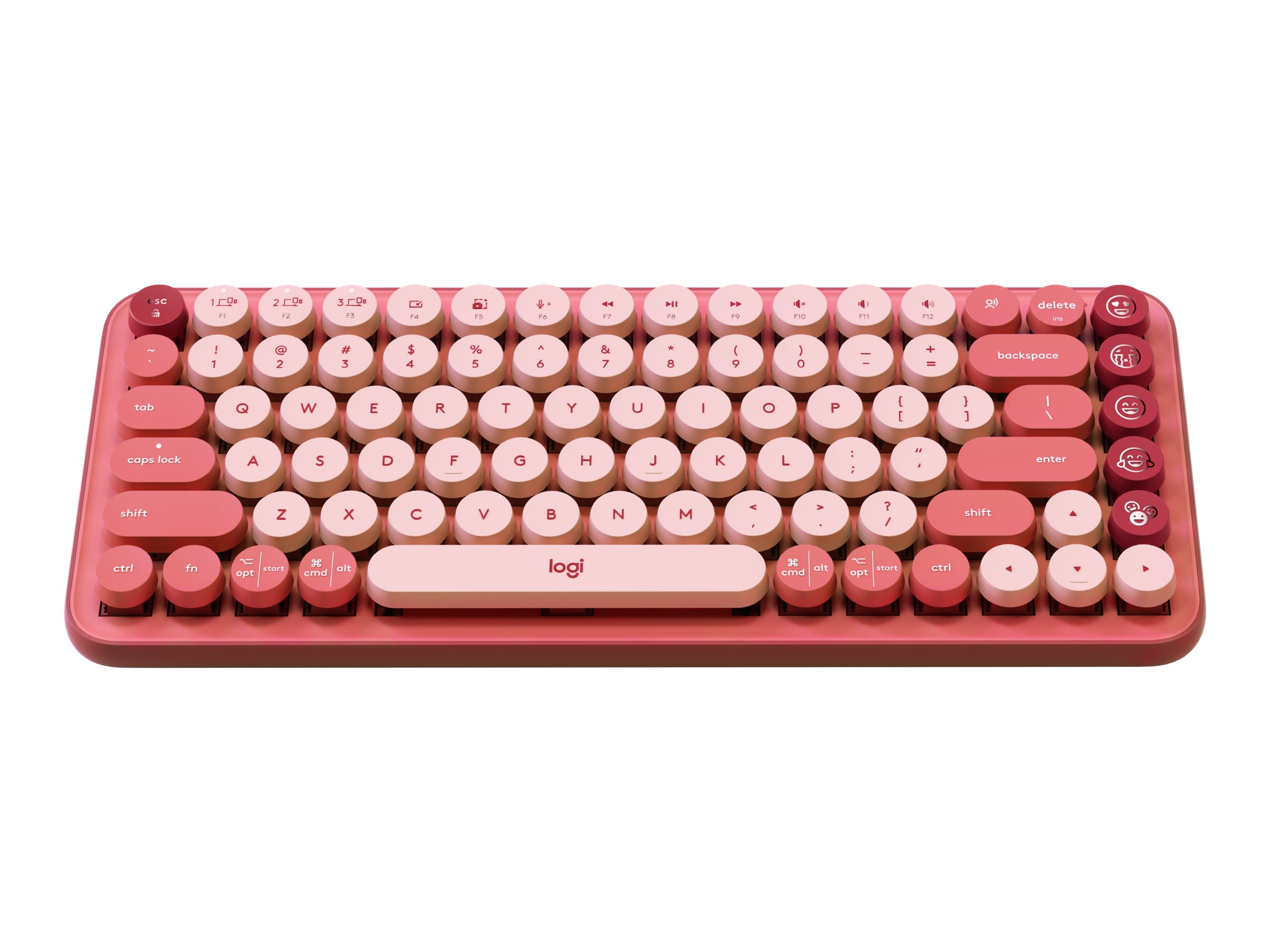 Logitech Pop Keys clavier RF sans fil + Bluetooth QWERTY Italien Bourgogne,  Rose, Rose