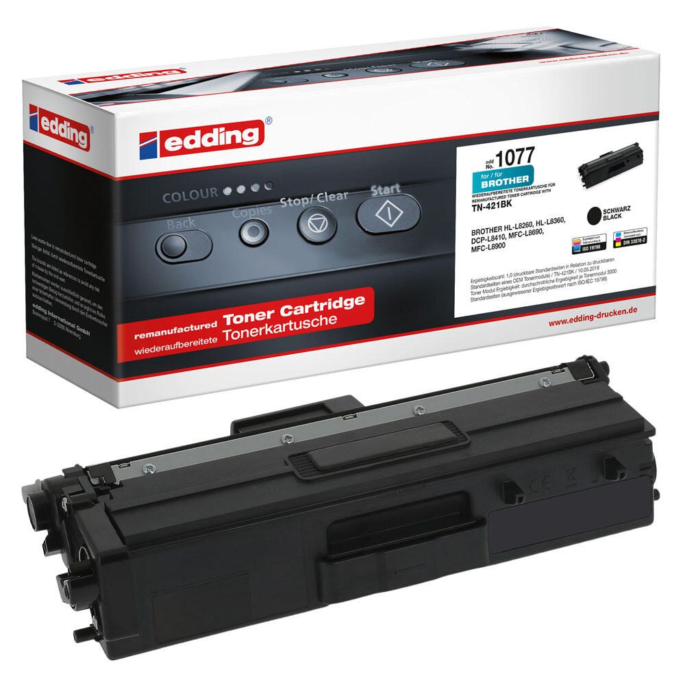 EDDING EDD-1077 schwarz Toner ersetzt brother TN-421BK