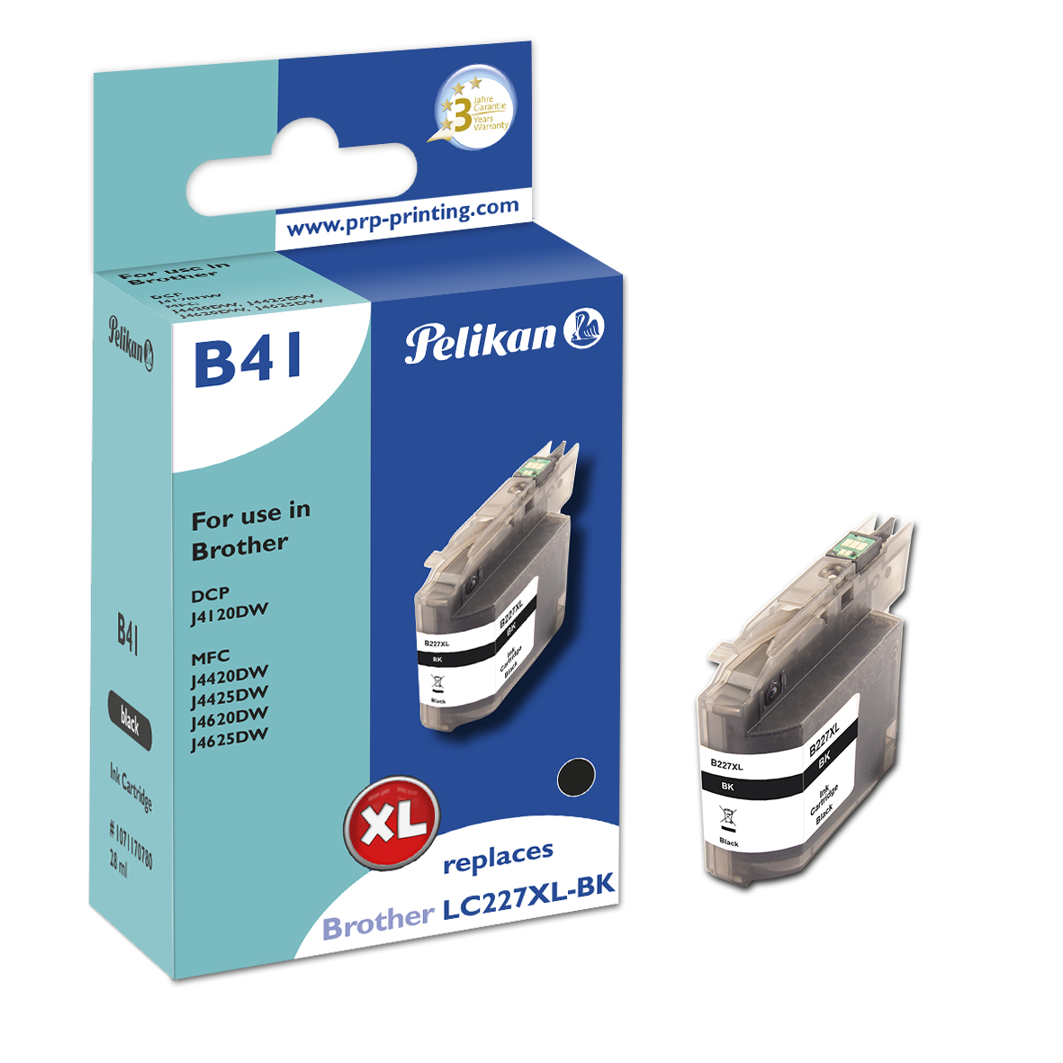 Pelikan B41 Black cartucho de tinta 1 pieza(s) Compatible Alto rendimiento (XL) Negro
