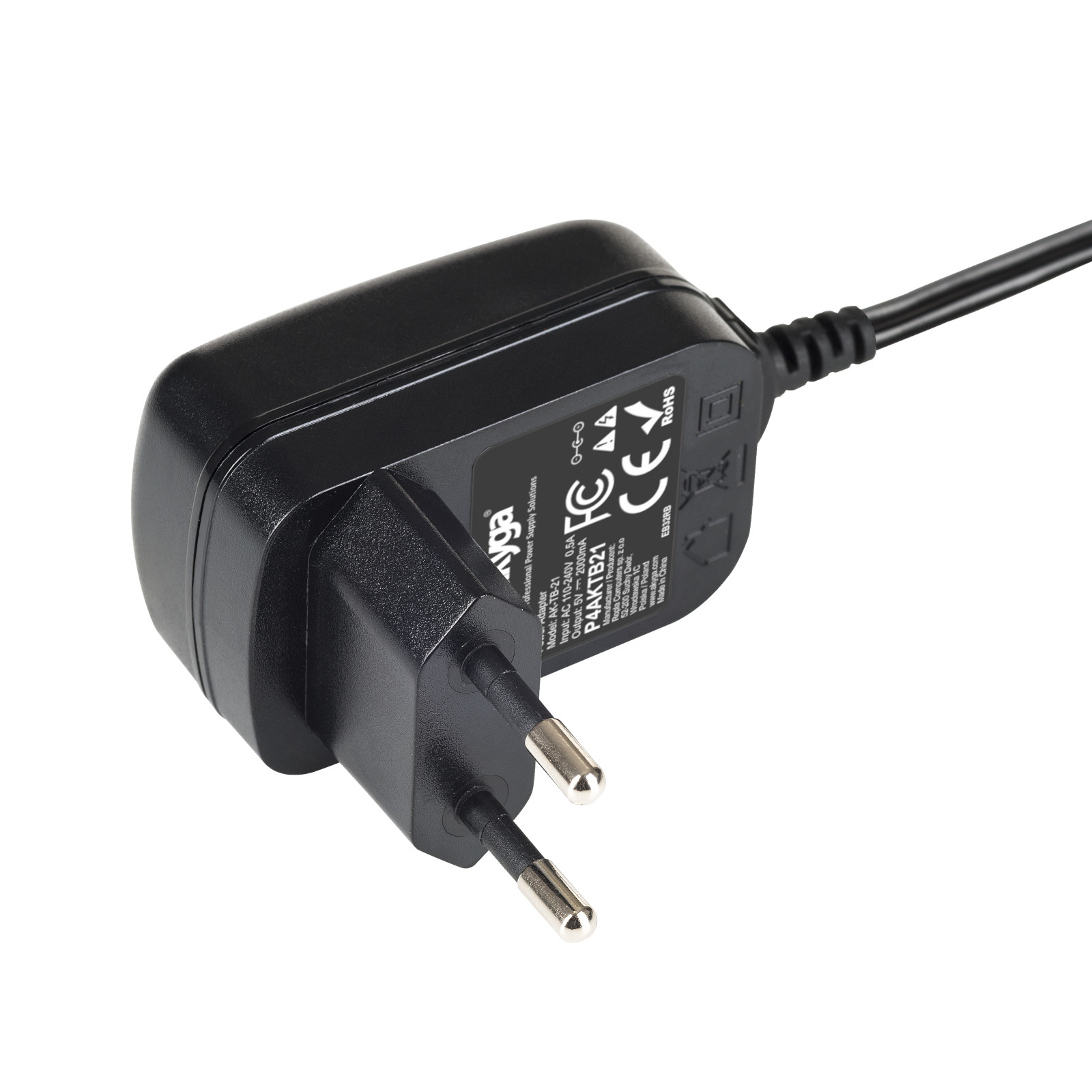 Akyga AK-TB-21 adaptador e inversor de corriente Interior 10 W Negro
