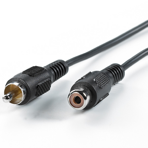 Value Cinch Cable, simplex M - F 10 m cable de audio RCA Negro