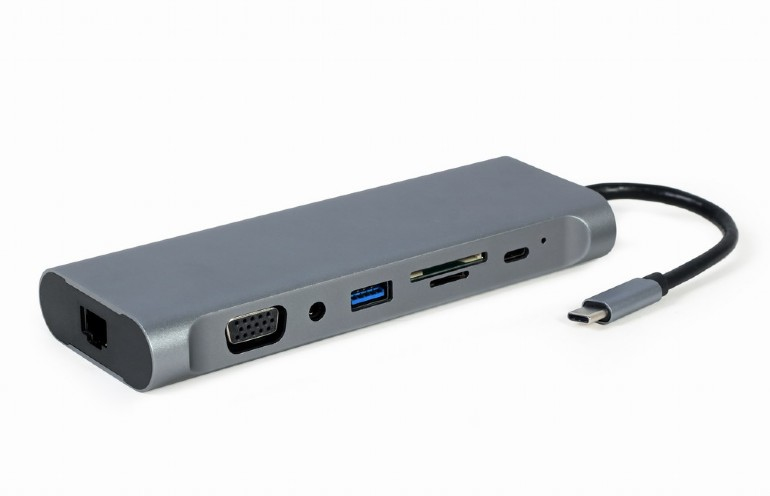 Gembird Cablexpert A-CM-COMBO8-01 - Dockingstation - USB-C 3.1