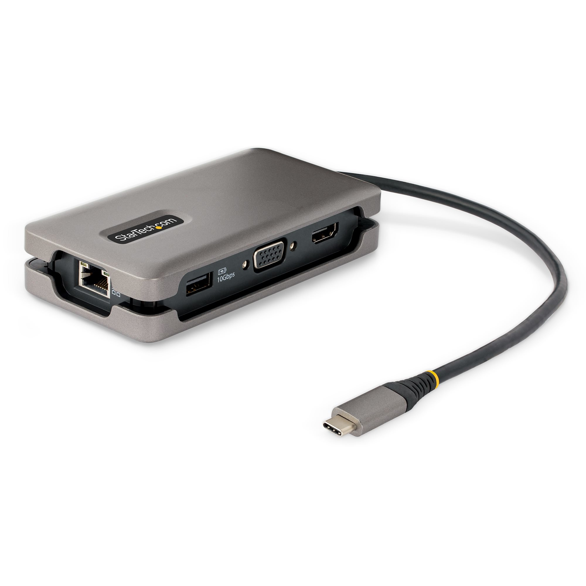 Docking Station de USB-C a HDMI y VGA, 4 en 1, con suministro de energía