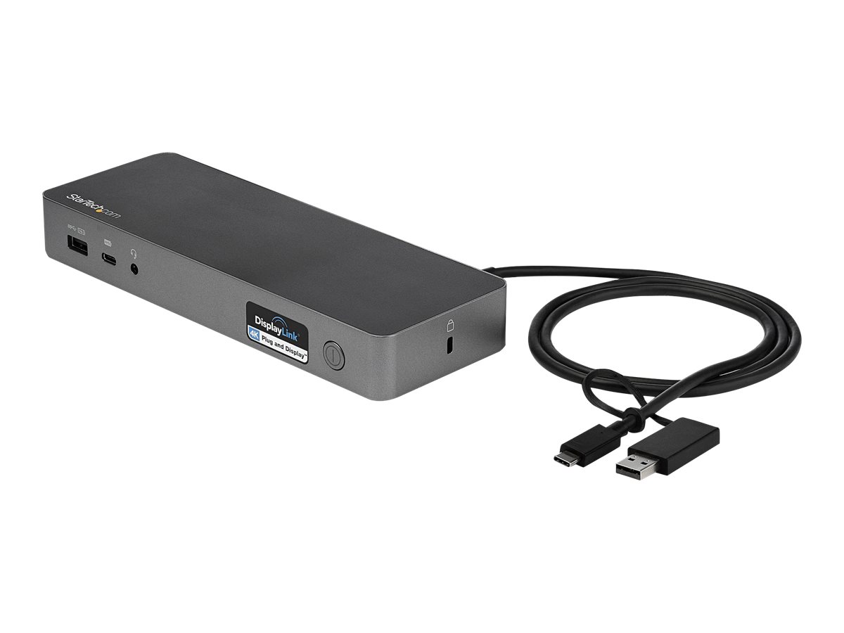 StarTech.com USB-A & USB-C Docking station - Hybrid Universal Laptop Dockingstation fr zwei Monitoren 4K60Hz HDMI & DP - USB 3.1 Hub, GbE - 60W Power Delivery - Windows, Mac & Chrome (DK30C2DPPDUE)