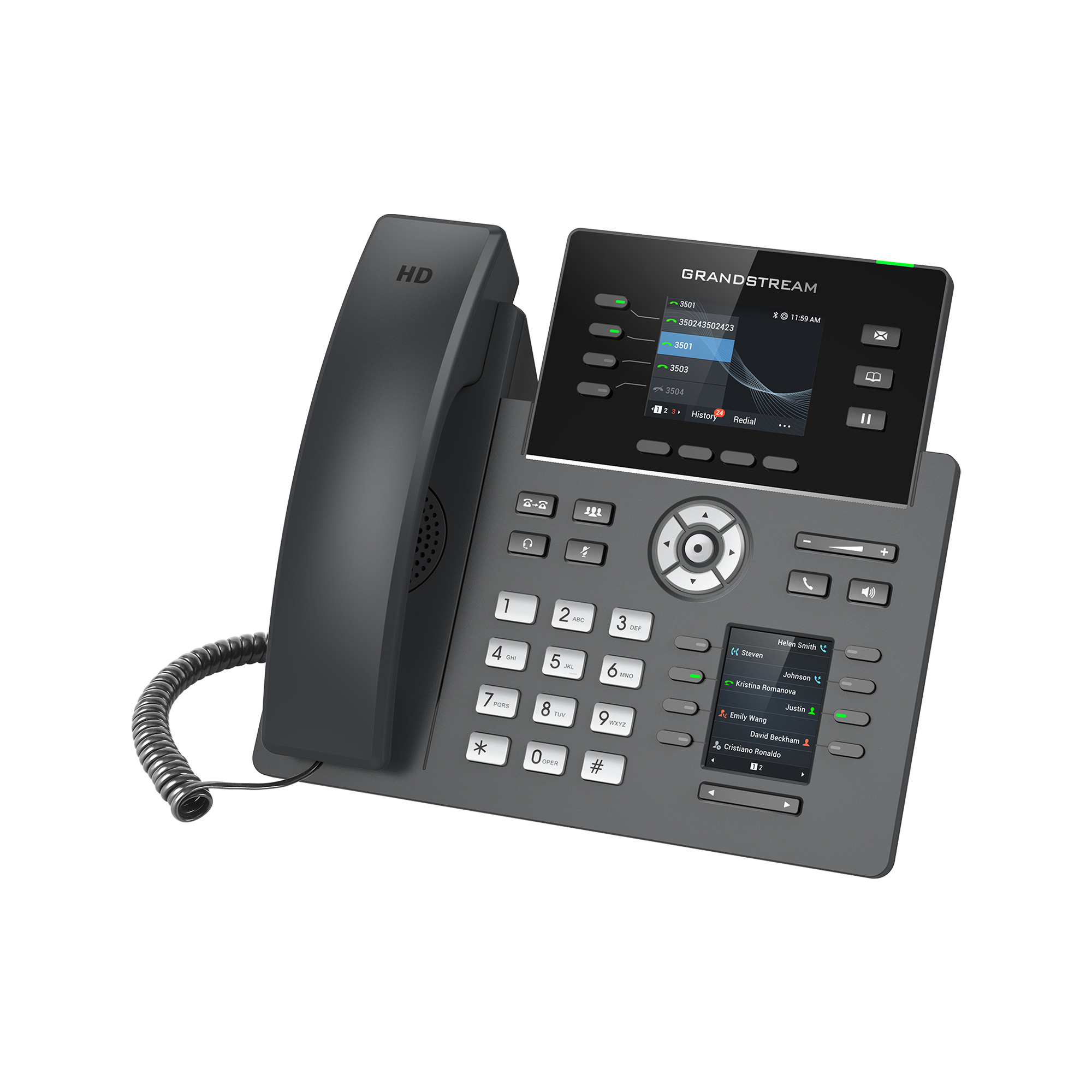 Grandstream Networks GRP2614 tel�fono IP Negro 4 l�neas TFT Wifi