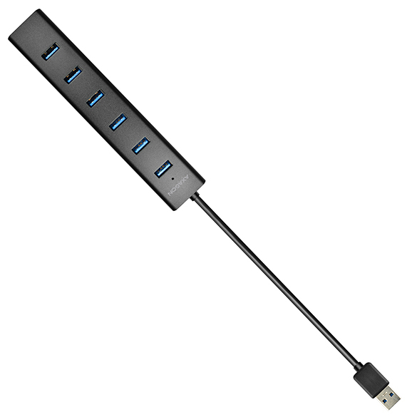 Axagon HUE-SA7BP hub & concentrateur USB 3.2 Gen 1 (3.1 Gen 1) Type-A 5000 Mbit/s Noir