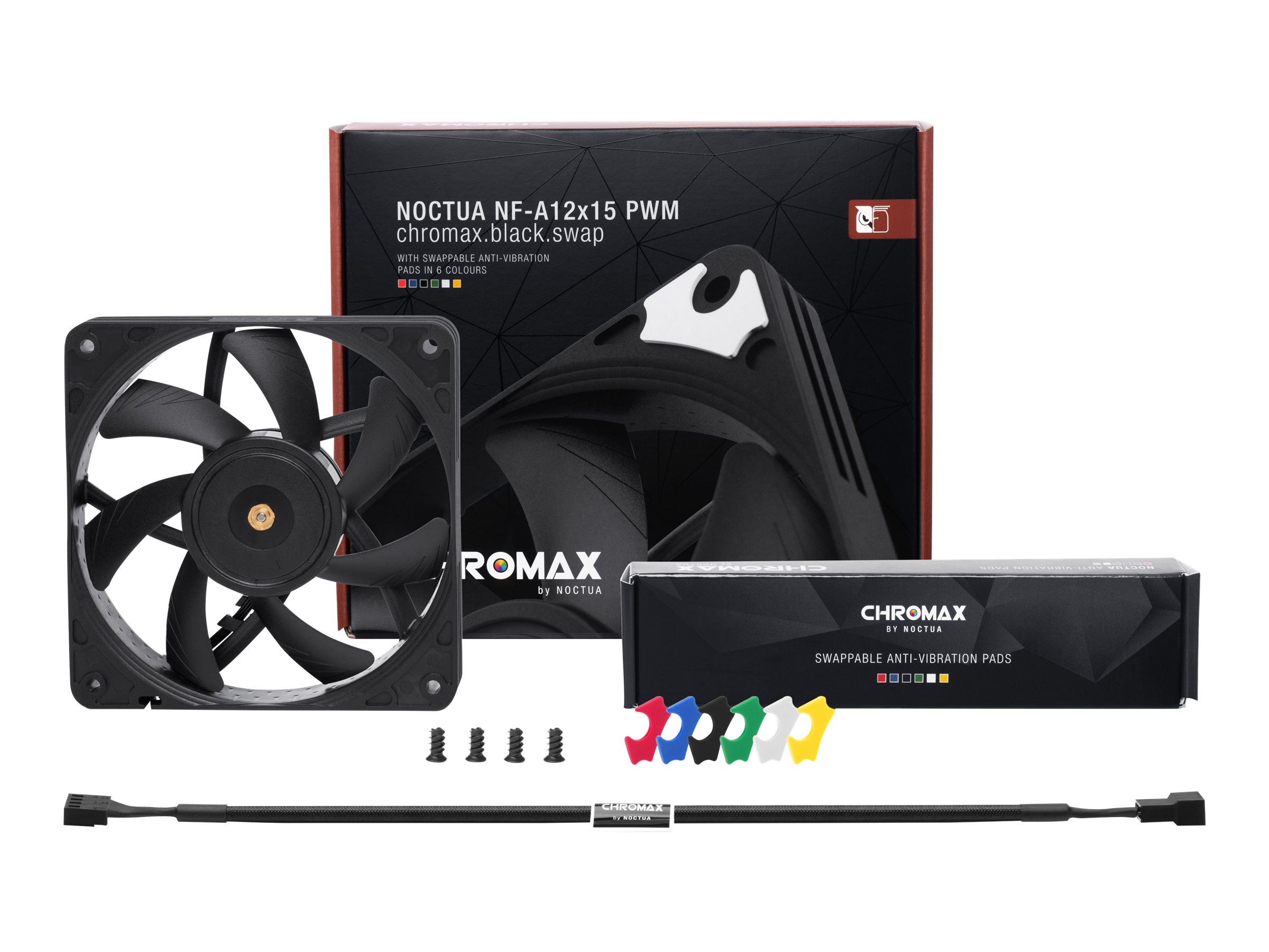 Noctua NF-A12X15 PWM CH.BK.S sistema di raffreddamento per computer Case per computer Ventilatore 12 cm Nero
