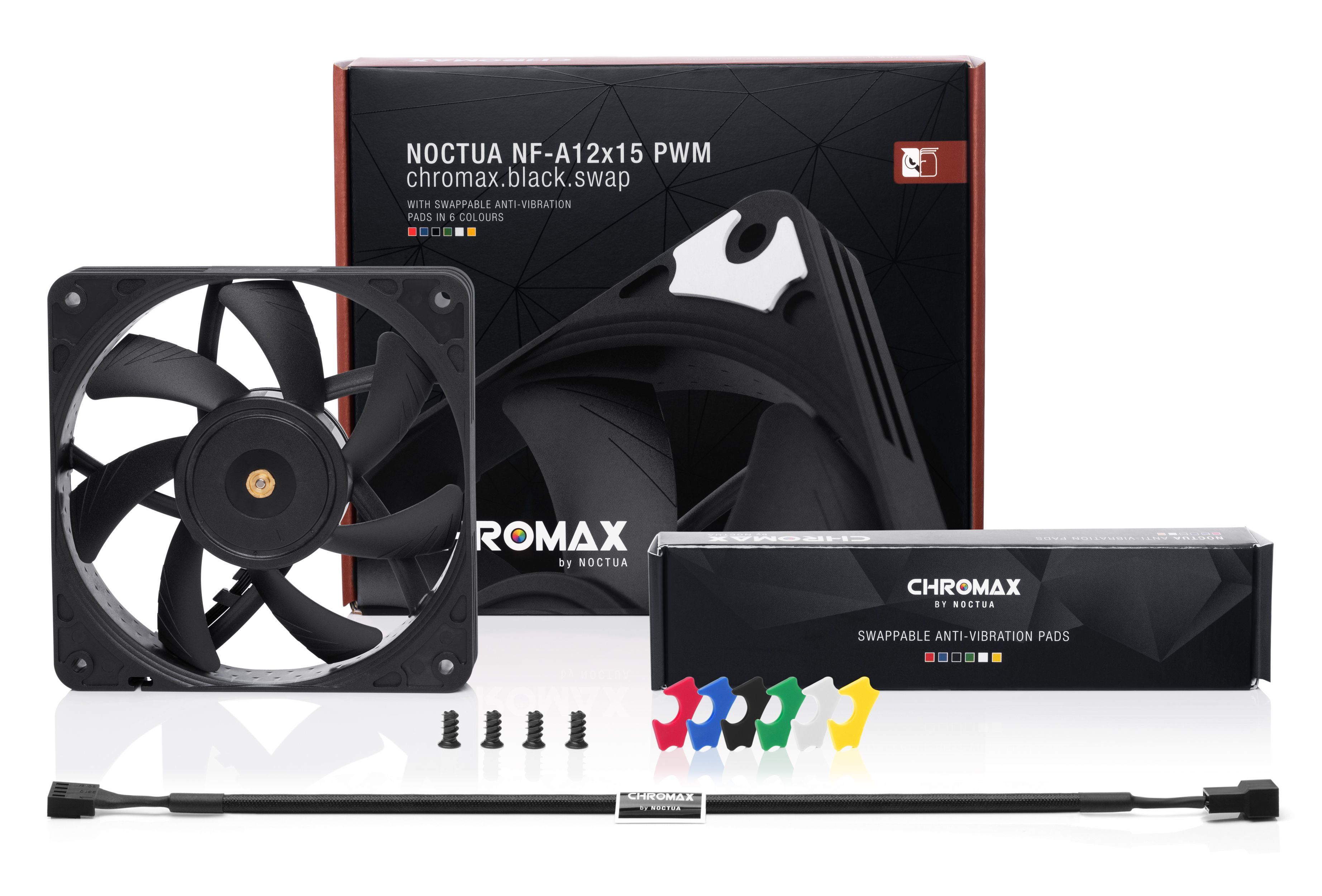 Noctua NF-A12X15 PWM CH.BK.S sistema di raffreddamento per computer Case per computer Ventilatore 12 cm Nero