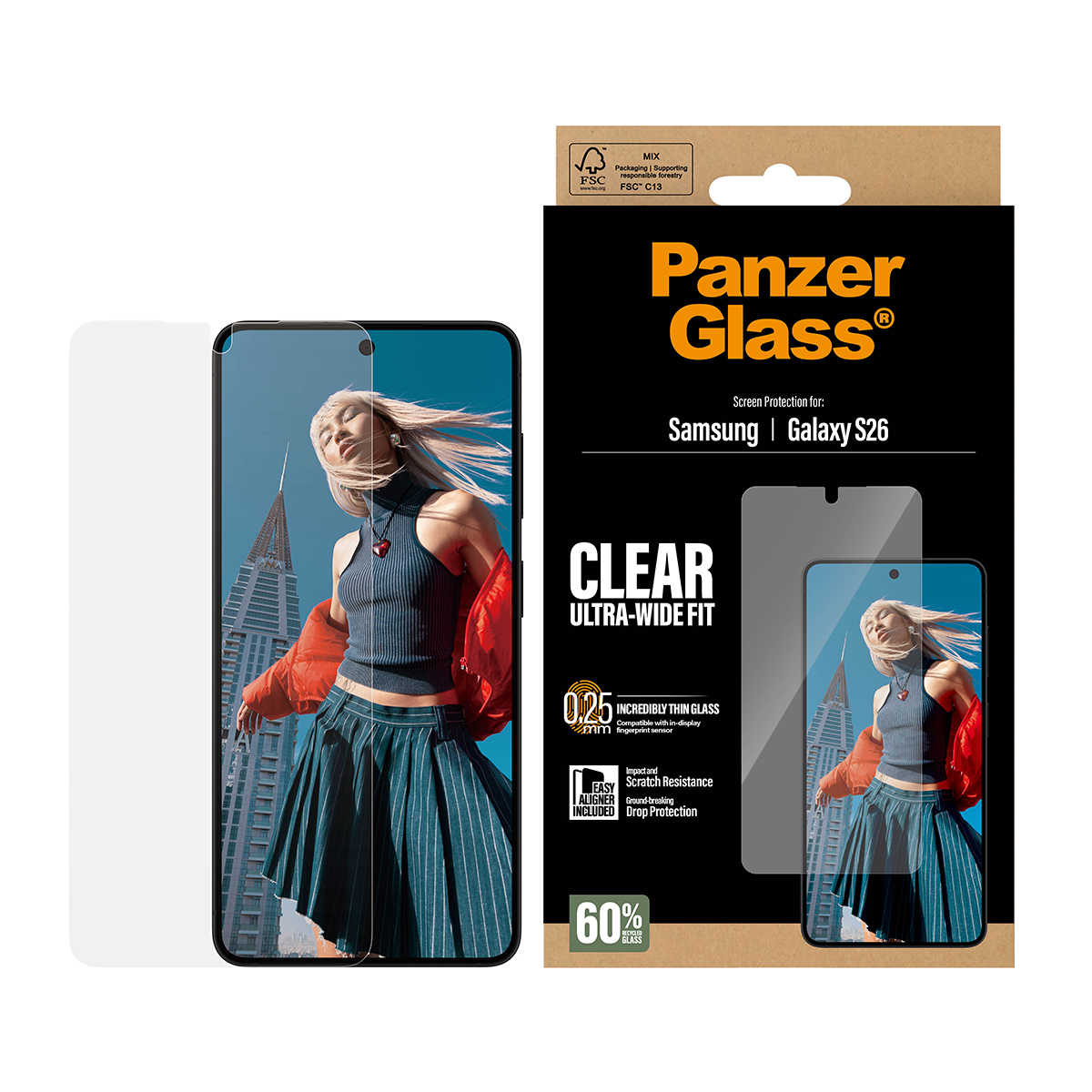 PanzerGlass Bildschirmschutz f�r Handy - ultrabreite