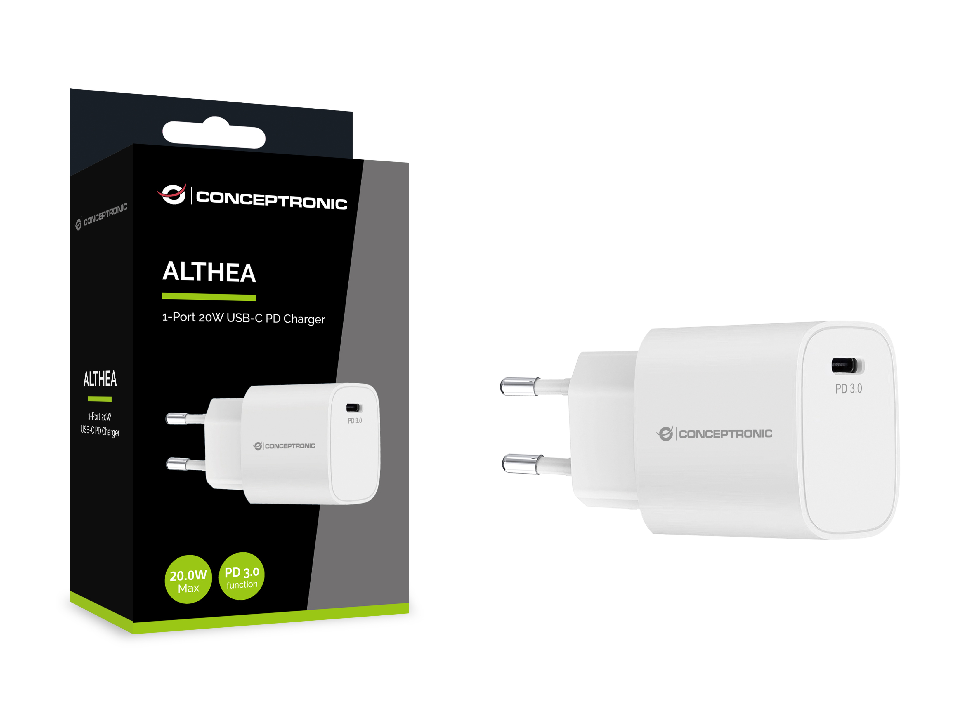 Conceptronic Ladegert 1Port 20W 1xUSB-C Desk PD ws