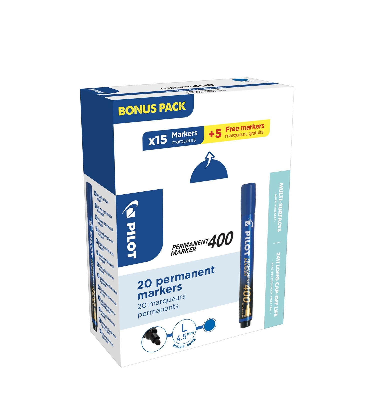 PILOT PEN 15+ 5 GRATIS PILOT 400 Permanentmarker blau 1.0 - 4.0 mm 15 St.+ GRATIS 5