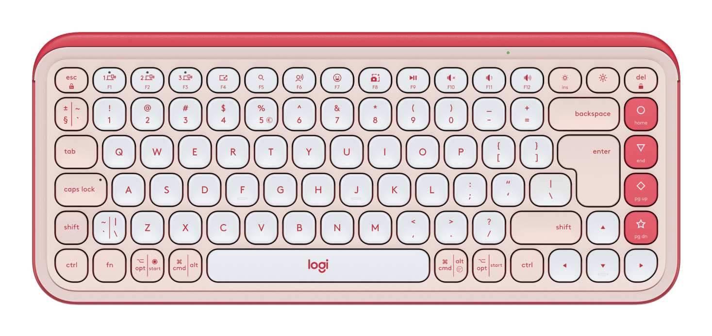 Logitech POP Icon Keys clavier Universel Bluetooth QWERTY US International Rose, Blanc