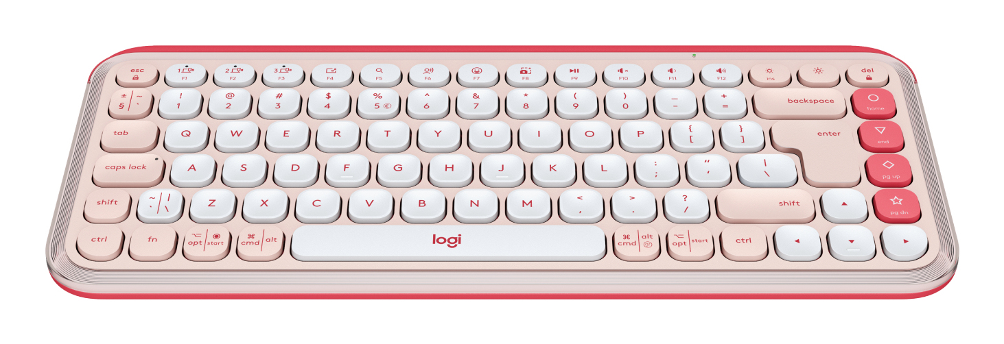 Logitech POP Icon Keys teclado Universal Bluetooth QWERTY Internacional de EE.UU. Rosa, Blanco