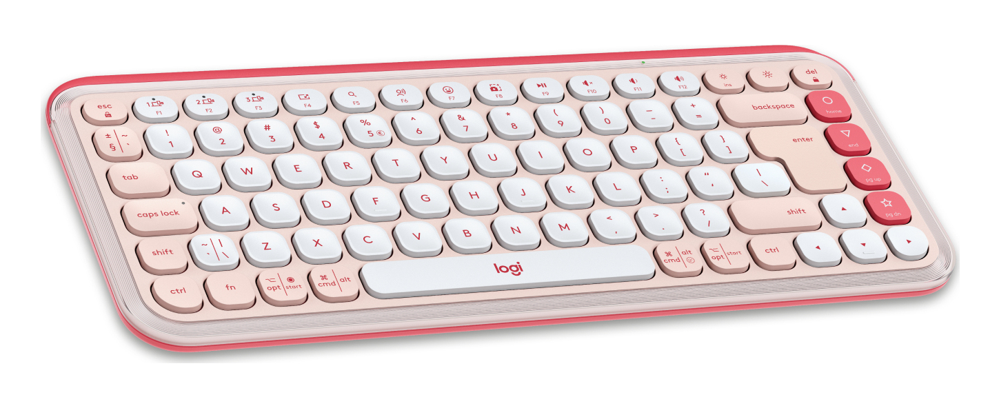 Logitech POP Icon Keys teclado Universal Bluetooth QWERTY Internacional de EE.UU. Rosa, Blanco