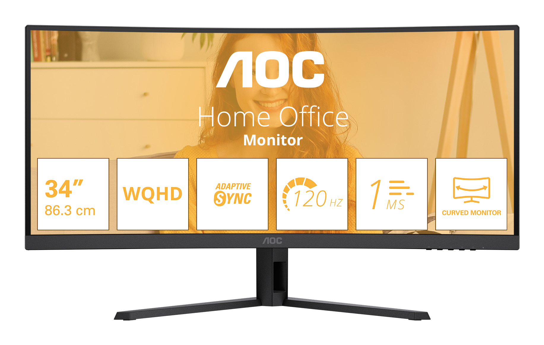 AOC B3 CU34B3E computer monitor 86.4 cm (34) 3440 x 1440 pixels Wide Quad HD LED Black