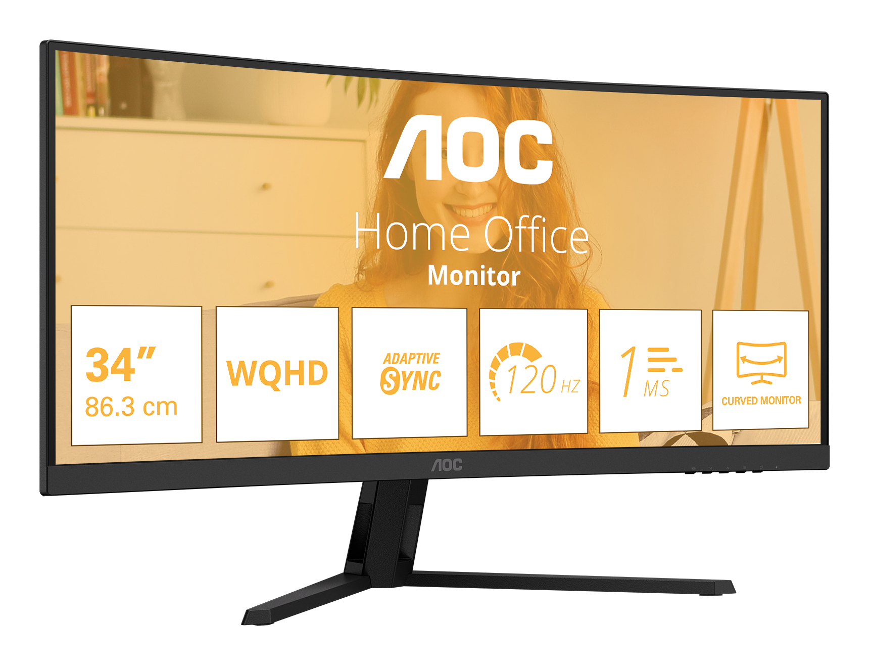 AOC B3 CU34B3E computer monitor 86.4 cm (34) 3440 x 1440 pixels Wide Quad HD LED Black