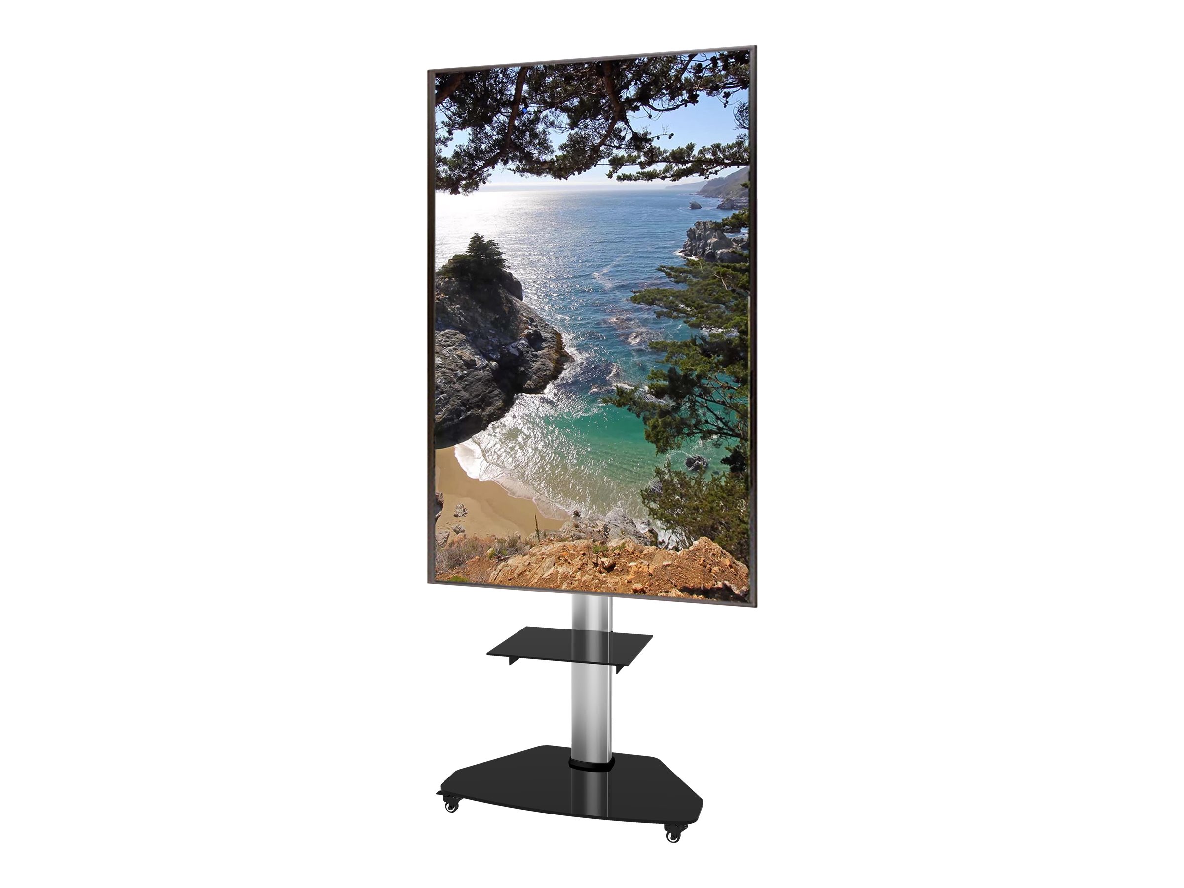 Techly ICA-TR3SL - Wagen - f�r Flachbildschirm - Temperglas - Silber - Bildschirmgr��e: 94-178 cm (37-70)