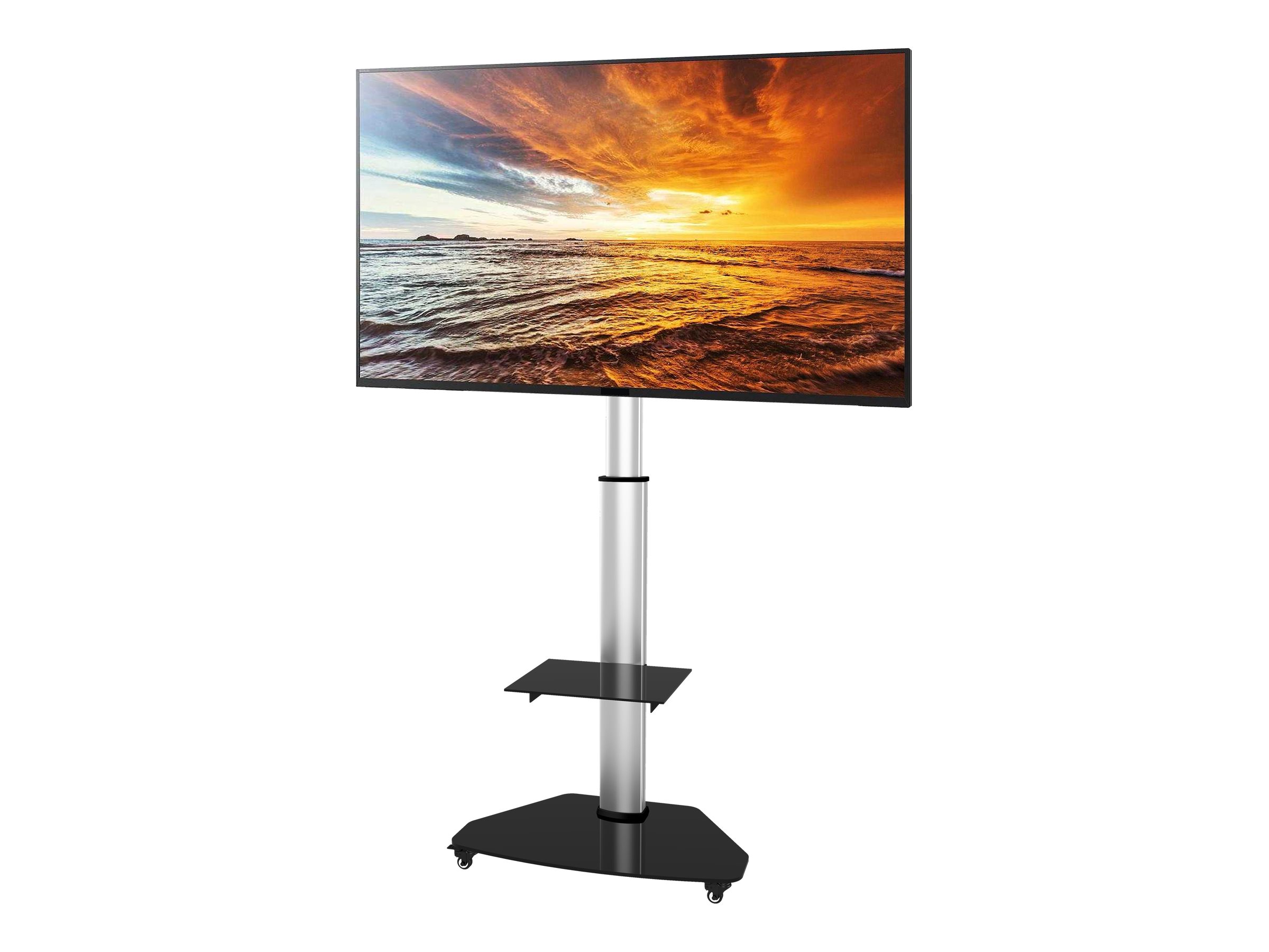 Techly ICA-TR3SL - Wagen - f�r Flachbildschirm - Temperglas - Silber - Bildschirmgr��e: 94-178 cm (37-70)