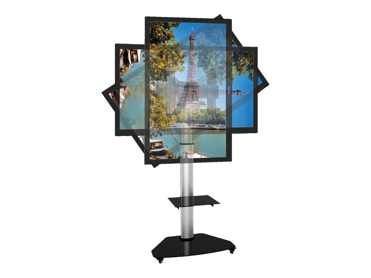 Techly ICA-TR3SL - Wagen - f�r Flachbildschirm - Temperglas - Silber - Bildschirmgr��e: 94-178 cm (37-70)