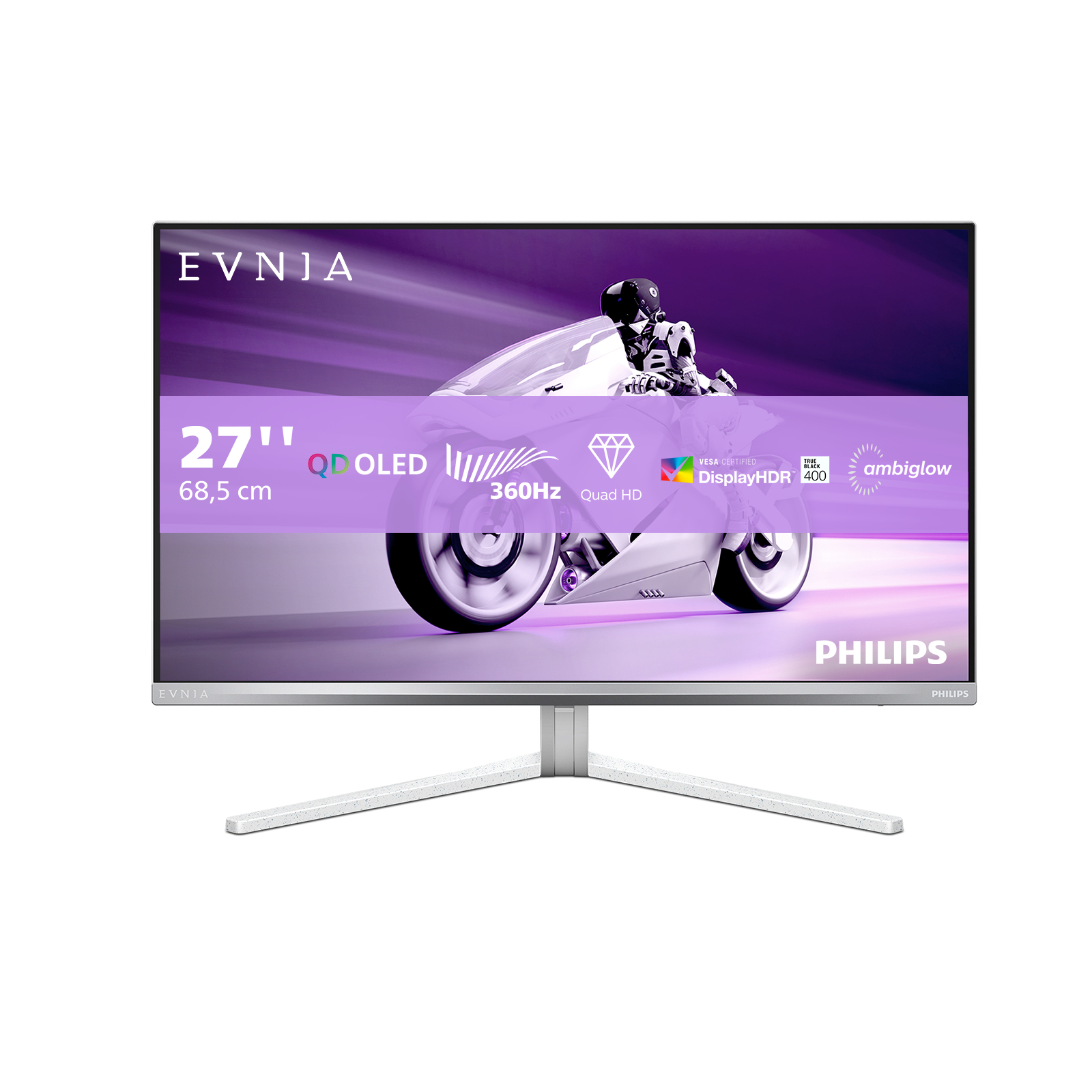 Philips Evnia 8000 27M2N8500/00 Monitor PC 67,3 cm (26.5) 2560 x 1440 Pixel Quad HD QDOLED Bianco