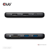 CLUB3D 8-1 Portable Dock USB Type-C 10Gbps to HDMI and DisplayPort 8K30Hz PD Max.100Watt
