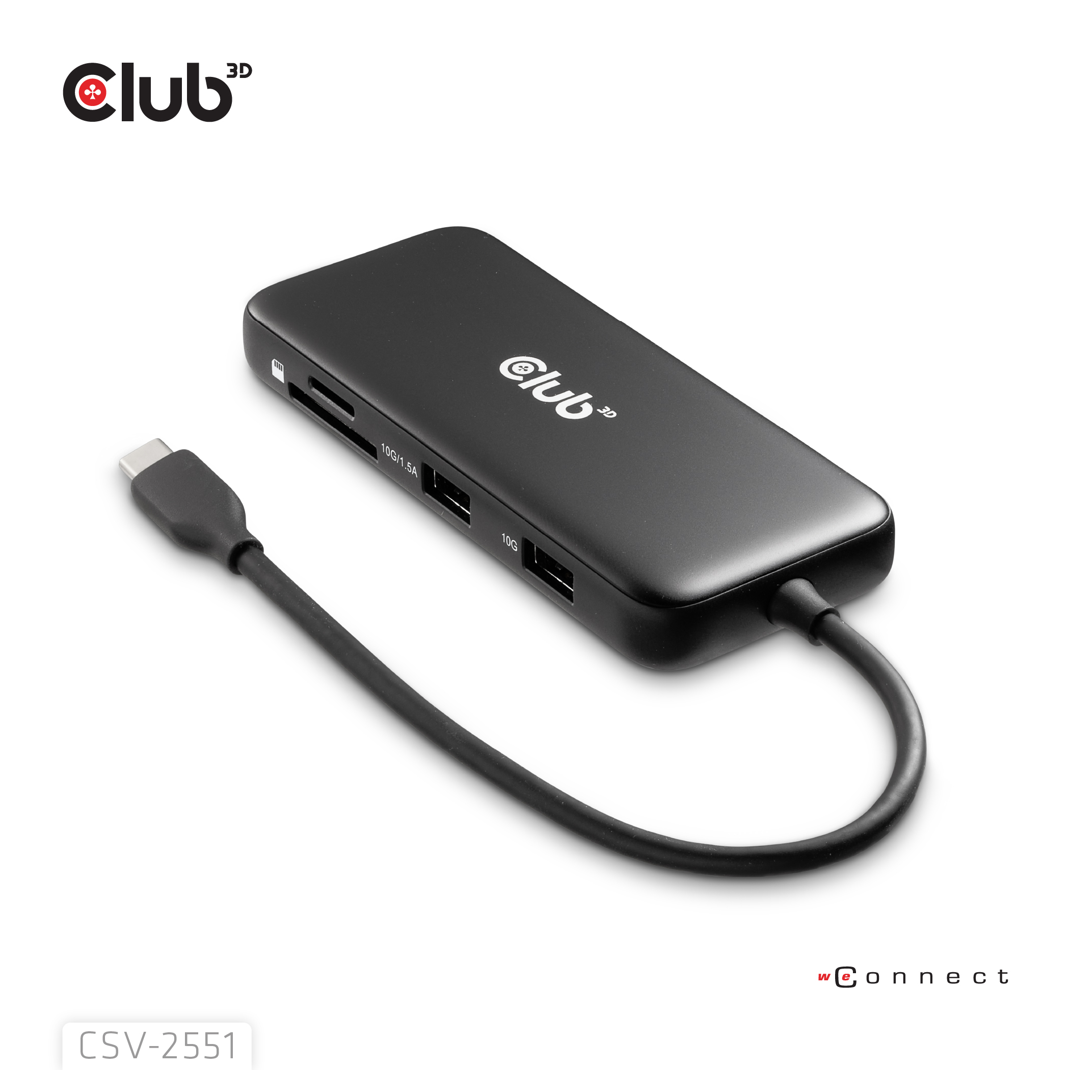 Club 3D 8-1 PORTABLE DOCK USB TYPE-C R 10GBPS TO HDMI#AND DisplayPort# 8K30Hz PD MAX - Kabel - Digital/Daten