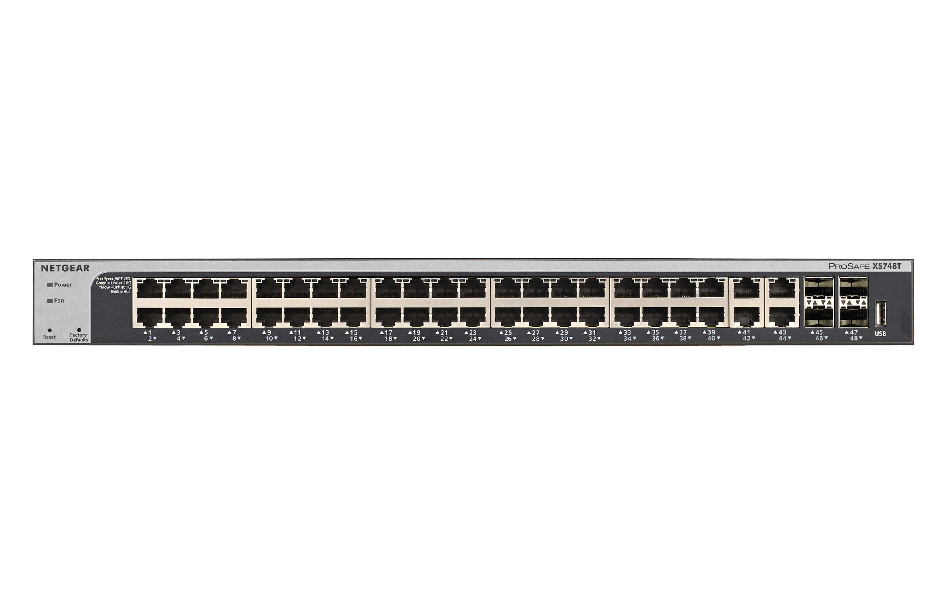NETGEAR XS748T-100NES commutateur rseau Gr L2+/L3 10G Ethernet (100/1000/10000) Noir